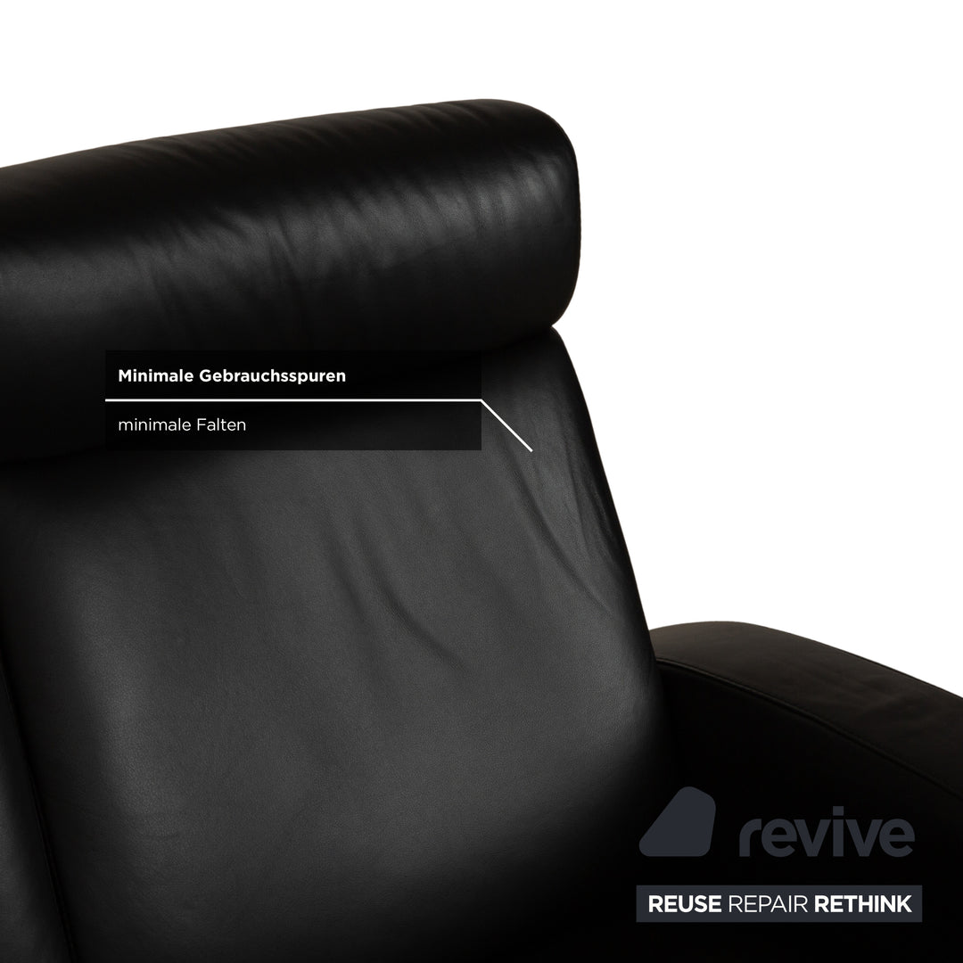 Stressless Arion Leder Zweisitzer Schwarz manuelle Funktion Sofa Couch