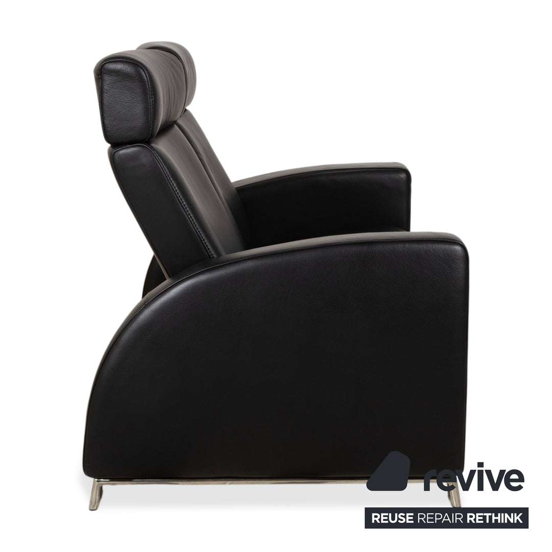 Stressless Arion Leather Two Seater Black Manual Function Sofa Couch