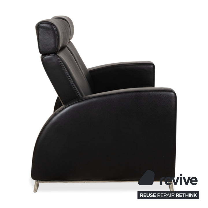 Stressless Arion Leather Two Seater Black Manual Function Sofa Couch