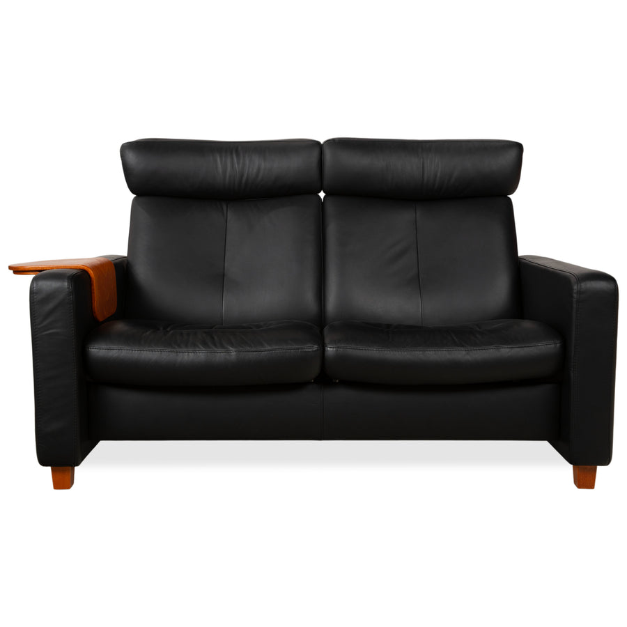 Stressless Arion Leder Zweisitzer Schwarz manuelle Funktion Sofa Couch