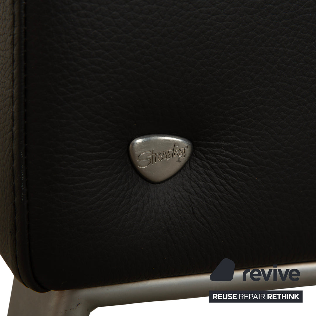 Canapé 2 places en cuir noir à fonction manuelle Stressless Arion