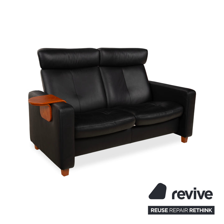 Stressless Arion Leder Zweisitzer Schwarz manuelle Funktion Sofa Couch