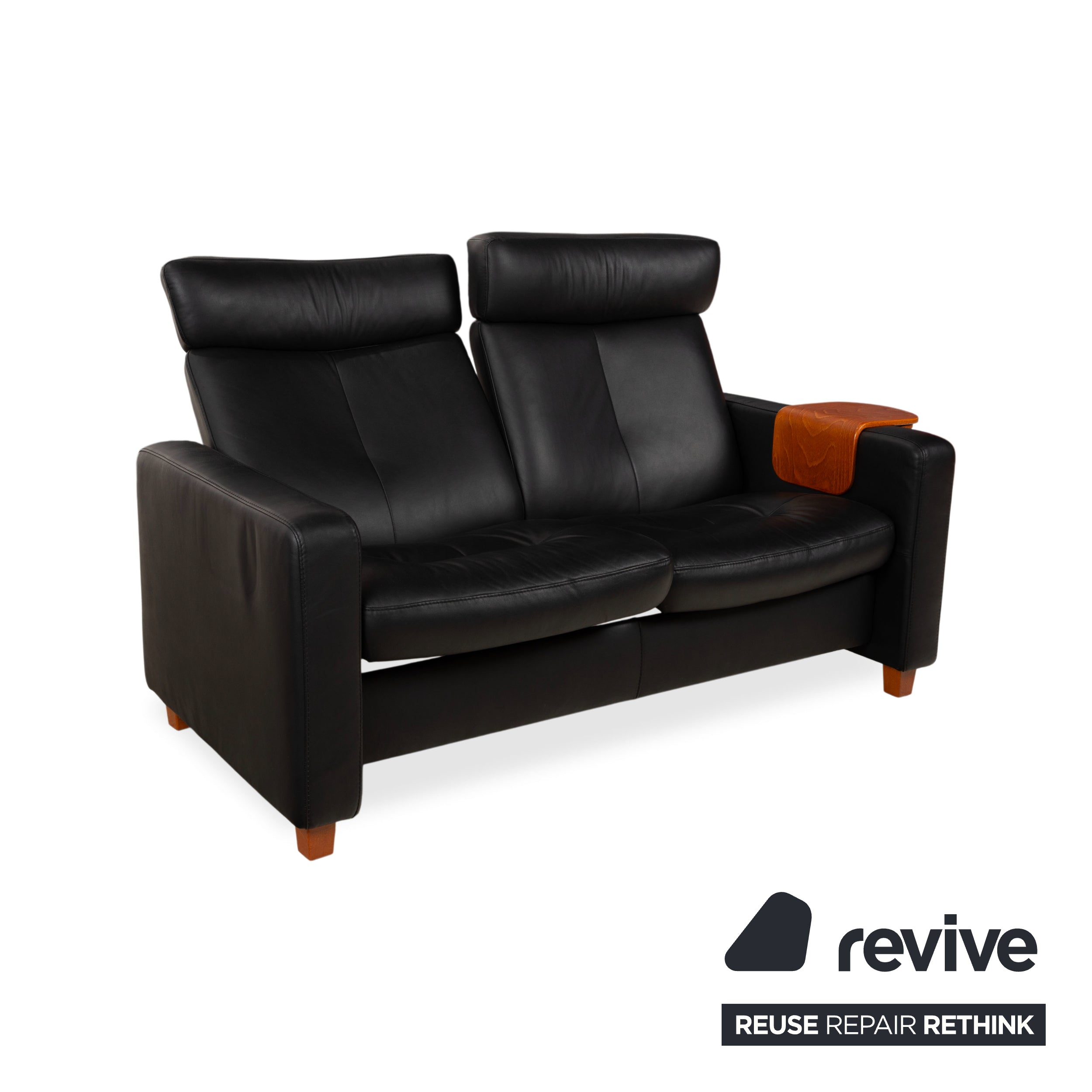 Stressless Arion Leder Zweisitzer Schwarz manuelle Funktion Sofa Couch