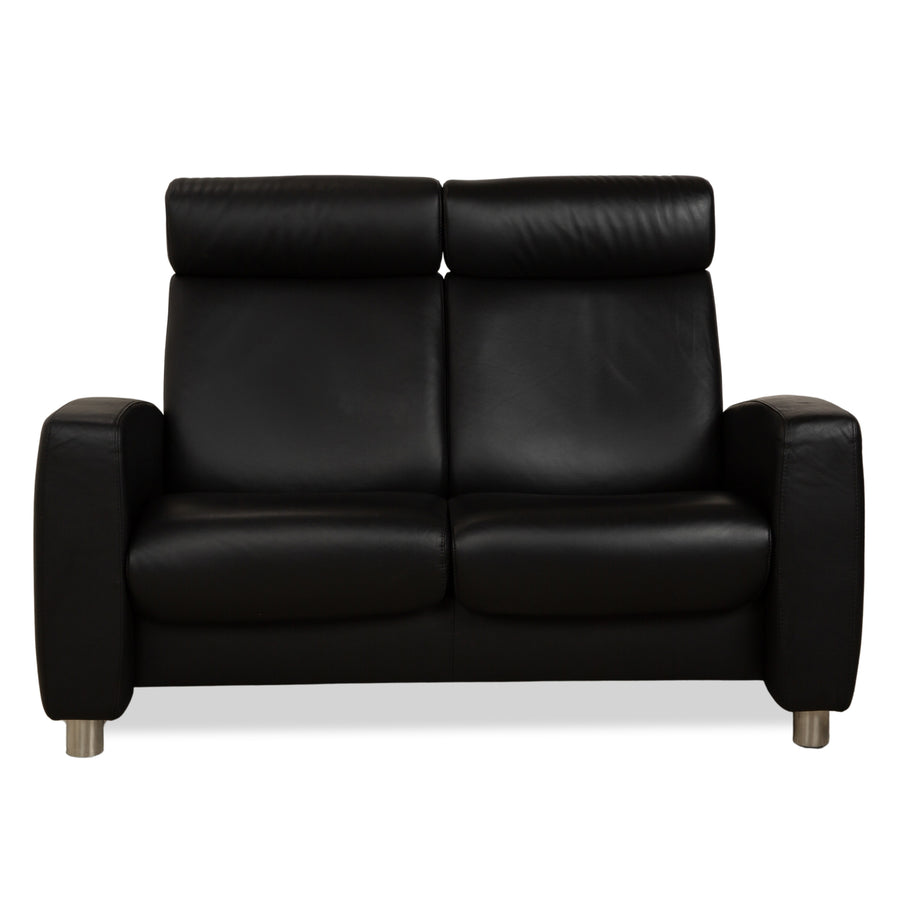 Stressless Arion Leder Zweisitzer Schwarz manuelle Funktion Sofa Couch