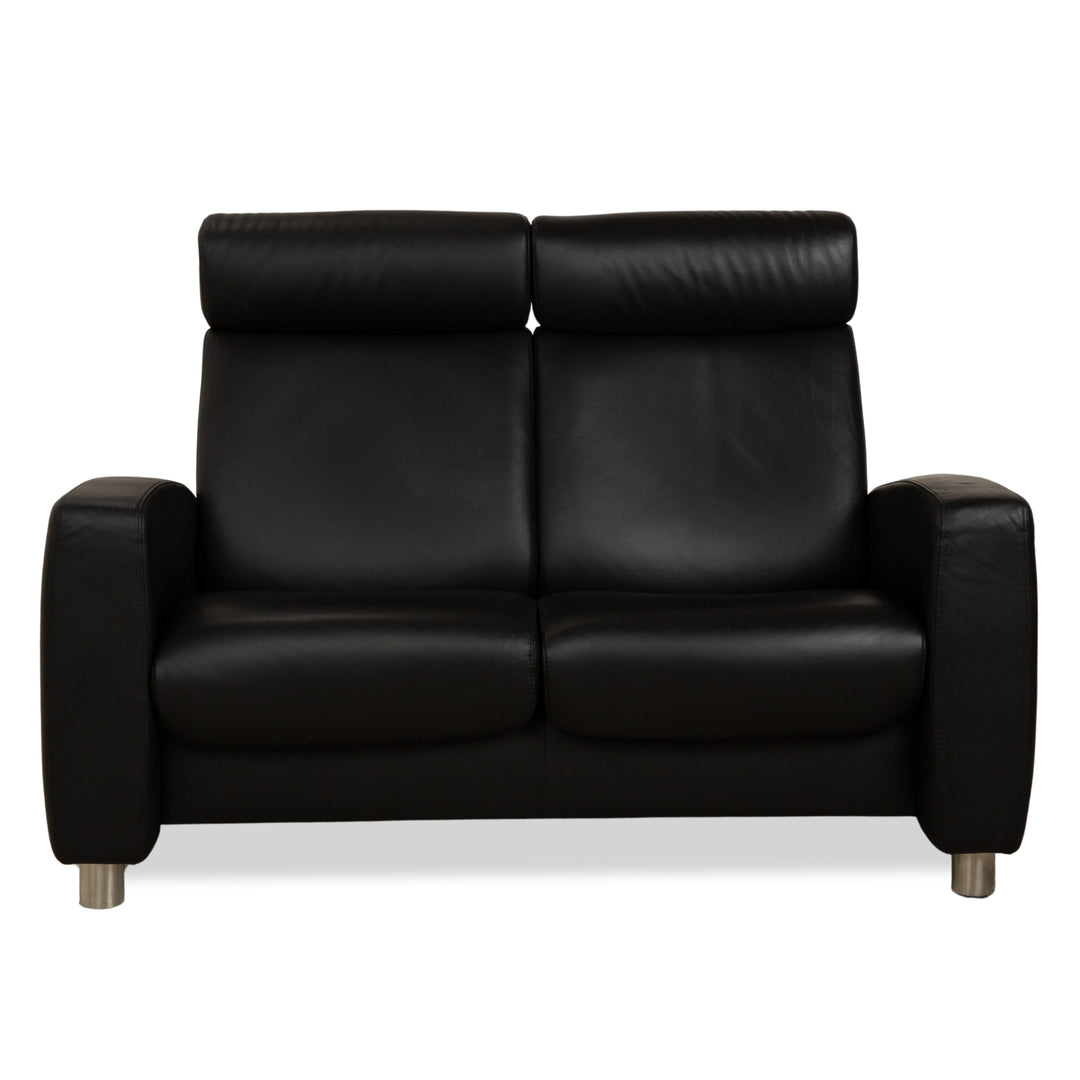 Stressless Arion Leder Zweisitzer Schwarz manuelle Funktion Sofa Couch