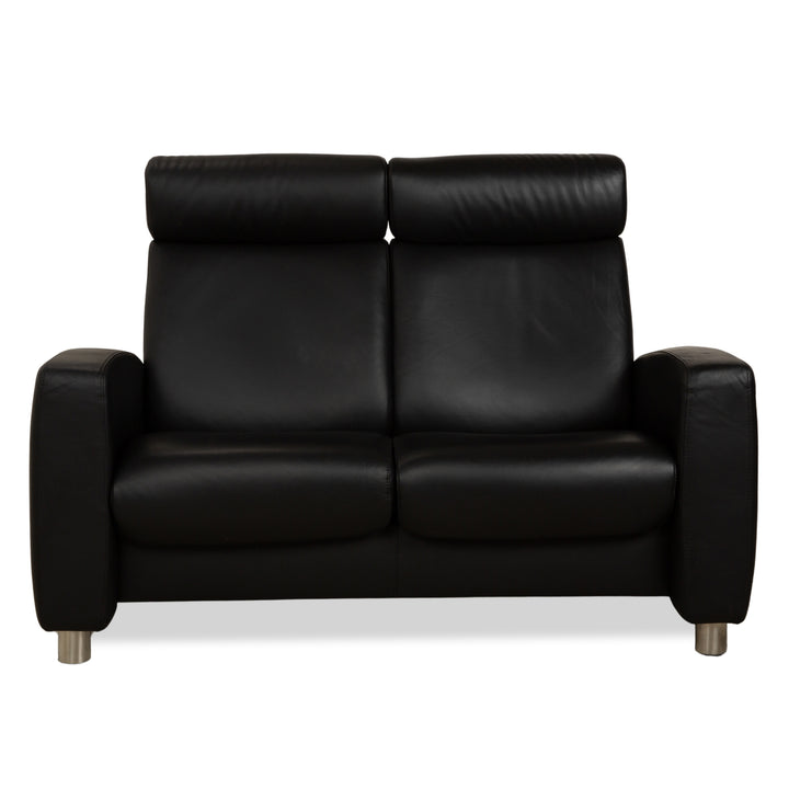 Stressless Arion Leder Zweisitzer Schwarz manuelle Funktion Sofa Couch