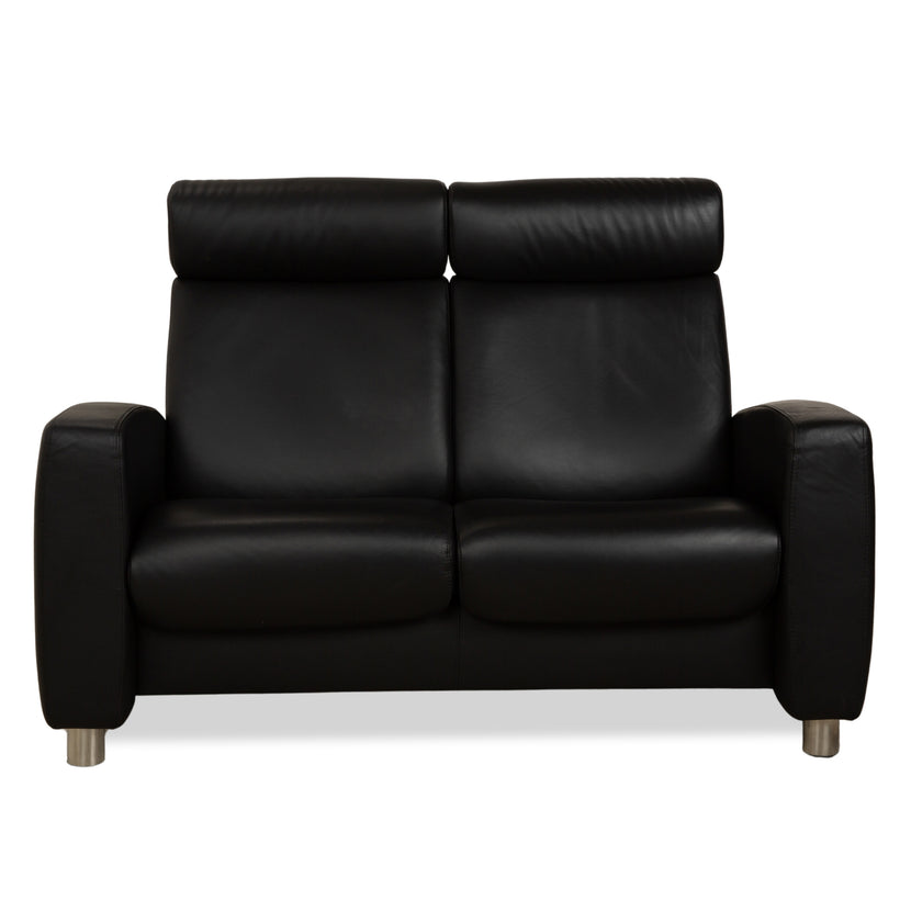 Stressless Arion Leder Zweisitzer Schwarz manuelle Funktion Sofa Couch