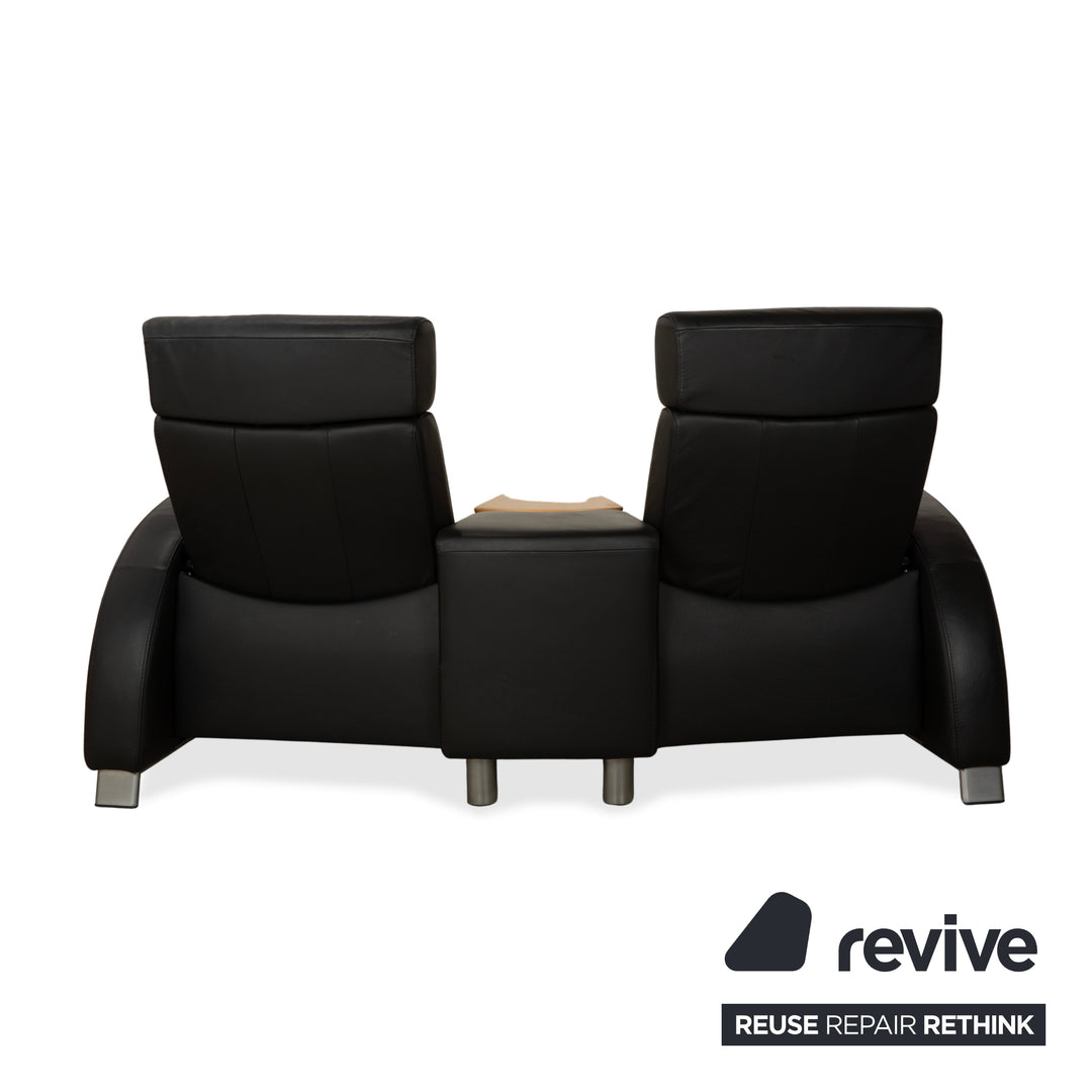 Canapé 2 places en cuir noir à fonction manuelle Stressless Arion