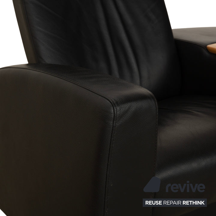 Canapé 2 places en cuir noir à fonction manuelle Stressless Arion