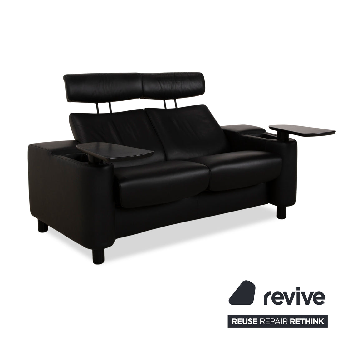 Stressless Arion Leder Zweisitzer Schwarz manuelle Funktion Sofa Couch