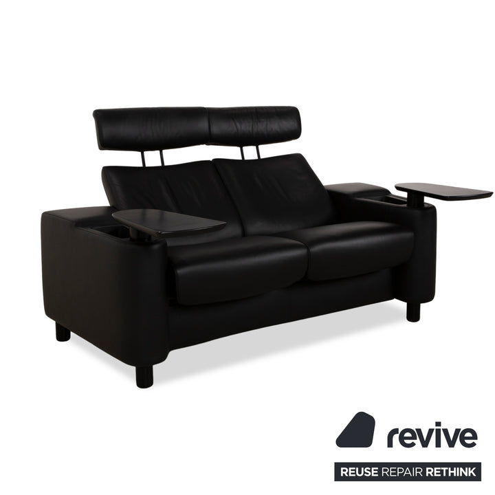 Stressless Arion Leder Zweisitzer Schwarz manuelle Funktion Sofa Couch
