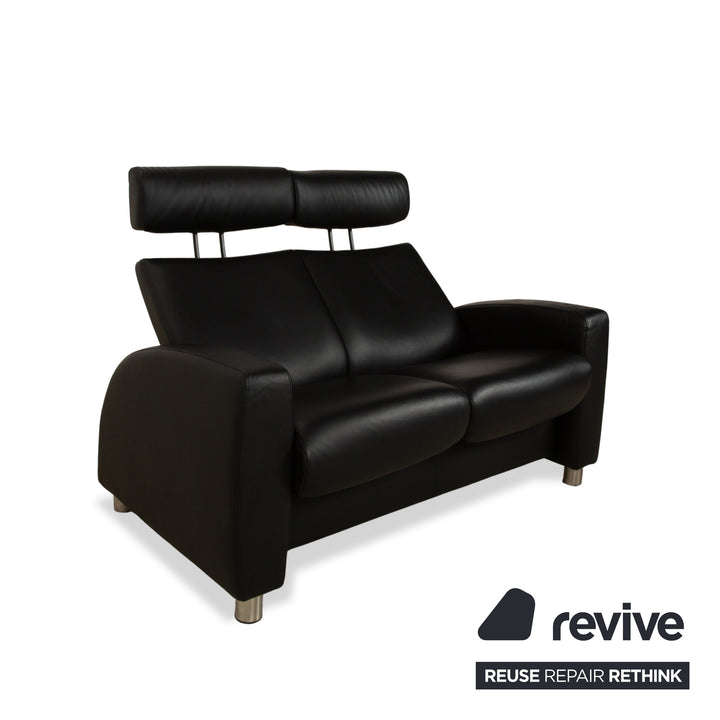 Stressless Arion Leder Zweisitzer Schwarz manuelle Funktion Sofa Couch