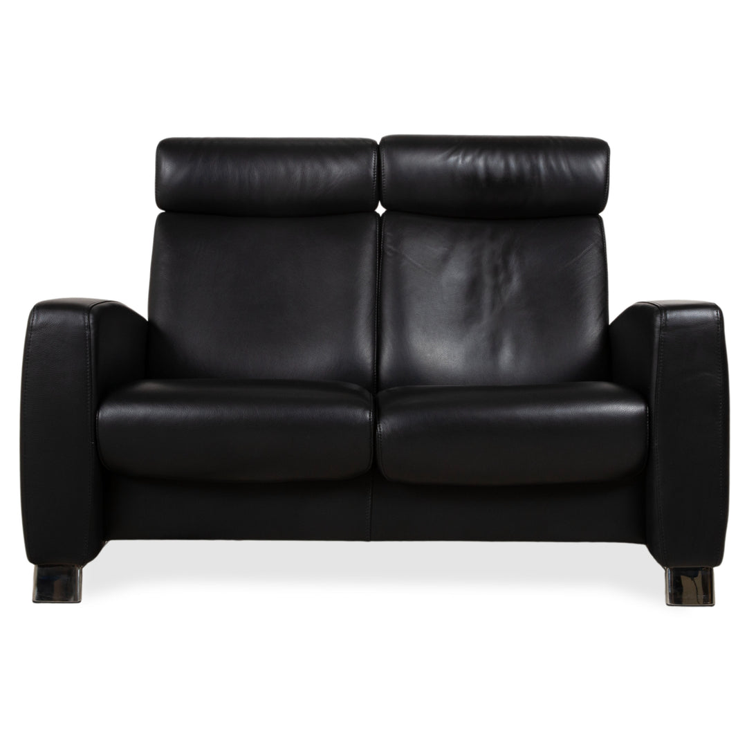 Stressless Arion Leder Zweisitzer Schwarz manuelle Funktion Sofa Couch
