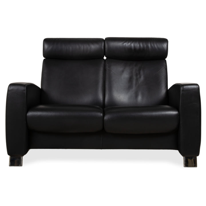 Stressless Arion Leder Zweisitzer Schwarz manuelle Funktion Sofa Couch