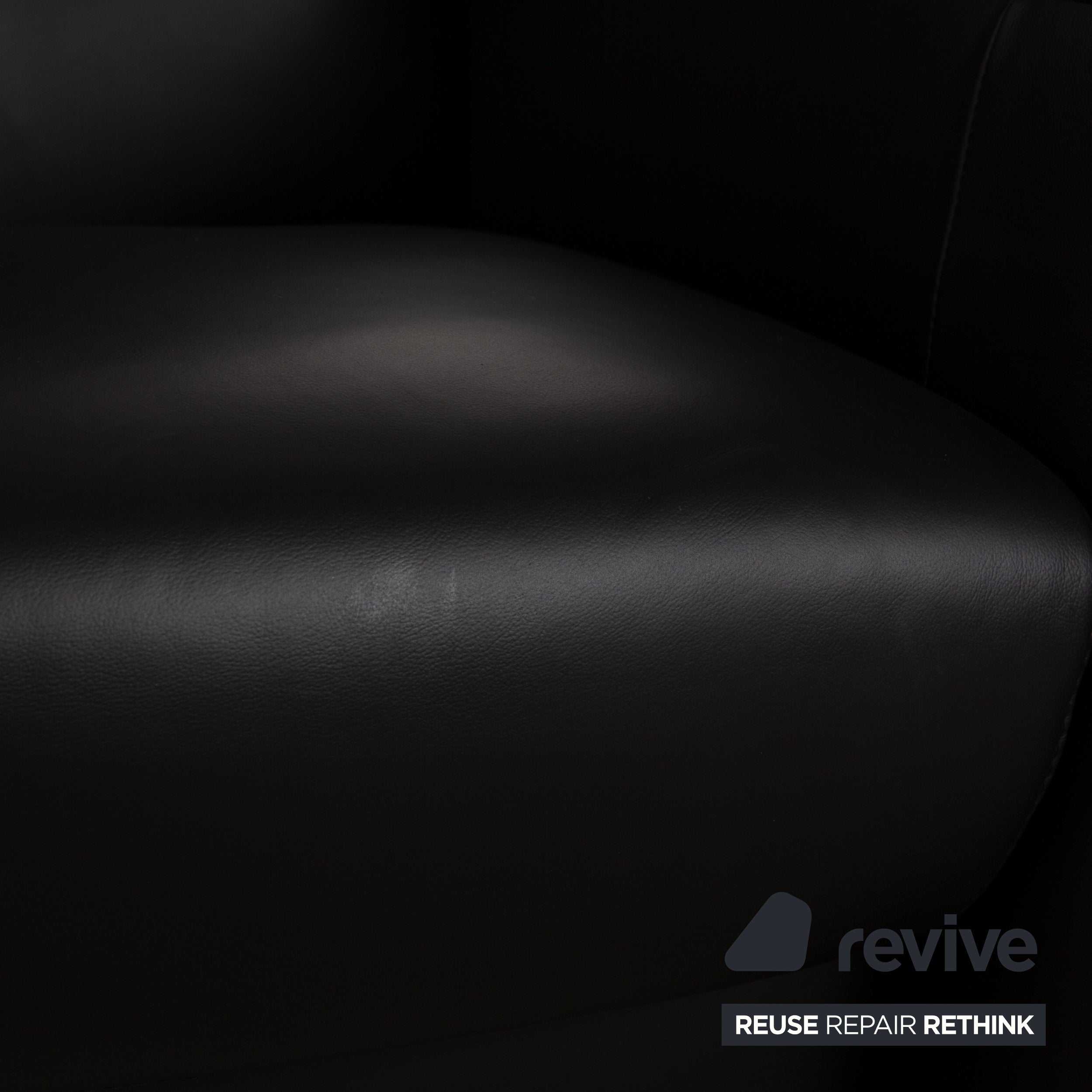 Stressless Arion Leather Two Seater Black Manual Function Sofa Couch