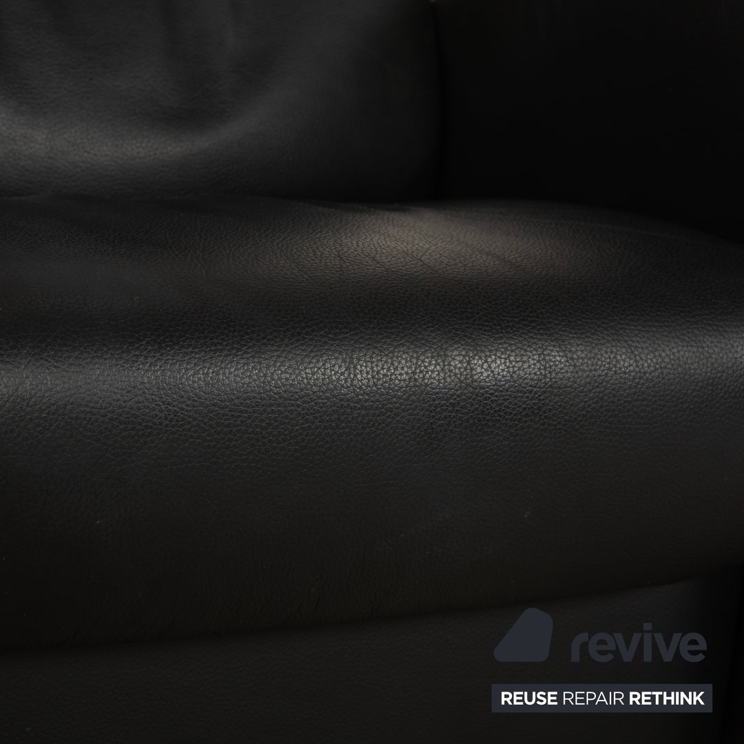 Stressless Arion Leder Zweisitzer Schwarz manuelle Funktion Sofa Couch