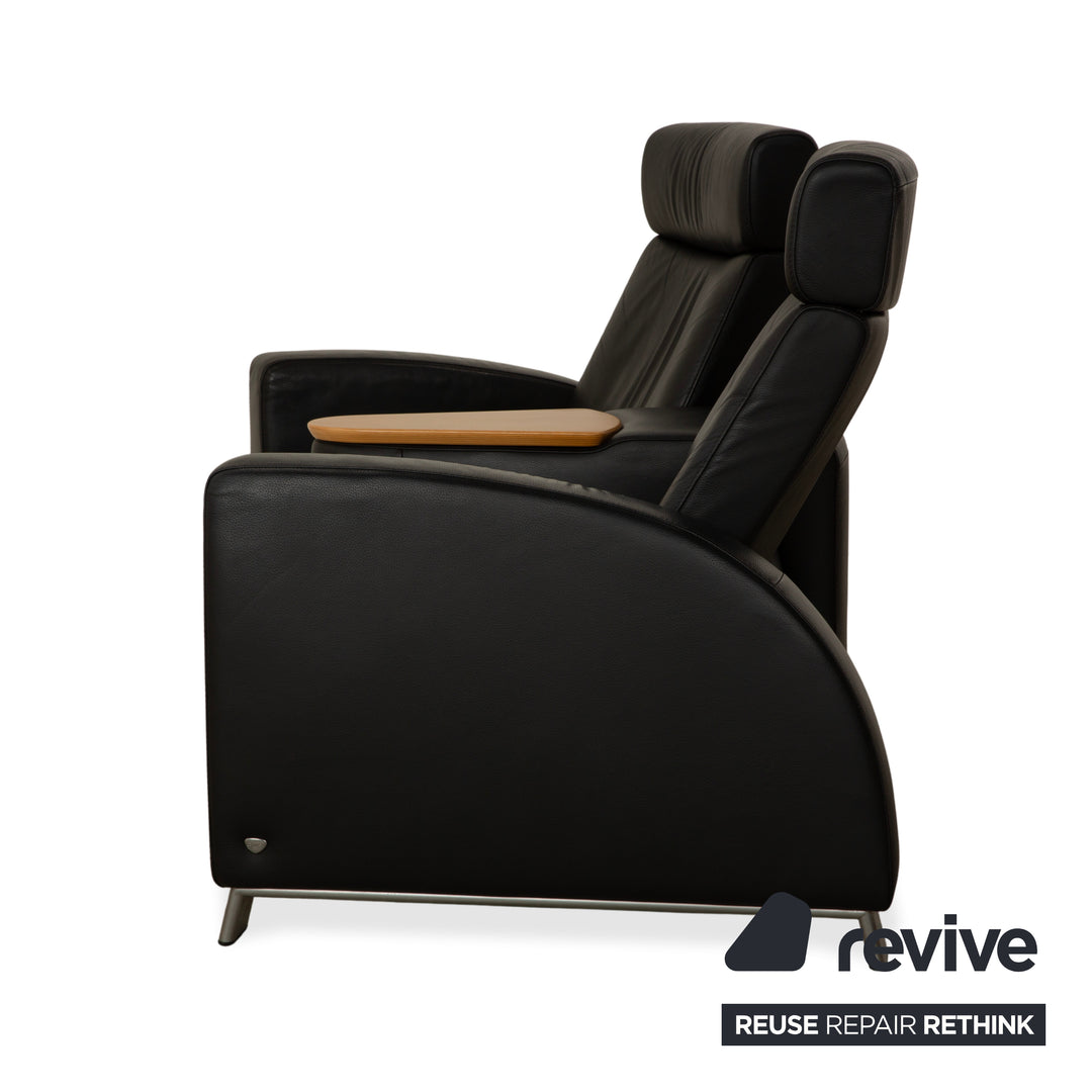 Canapé 2 places en cuir noir à fonction manuelle Stressless Arion