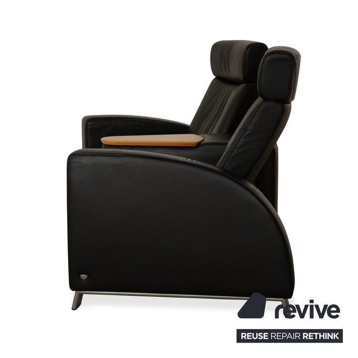 Canapé 2 places en cuir noir à fonction manuelle Stressless Arion