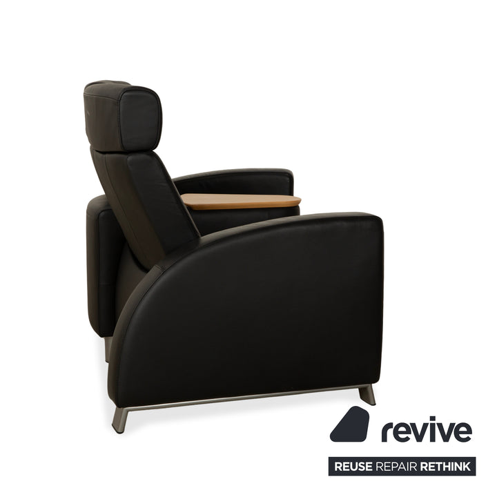 Canapé 2 places en cuir noir à fonction manuelle Stressless Arion