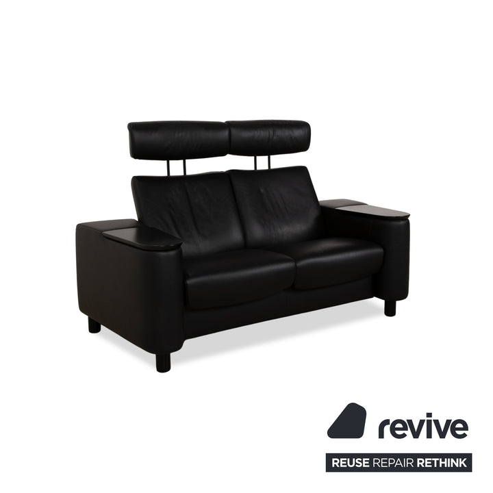 Stressless Arion Leder Zweisitzer Schwarz manuelle Funktion Sofa Couch