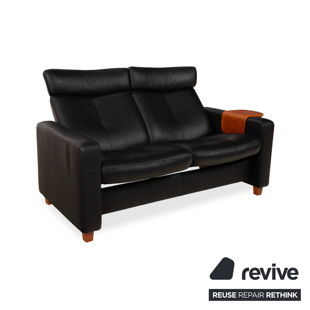 Stressless Arion Leder Zweisitzer Schwarz manuelle Funktion Sofa Couch