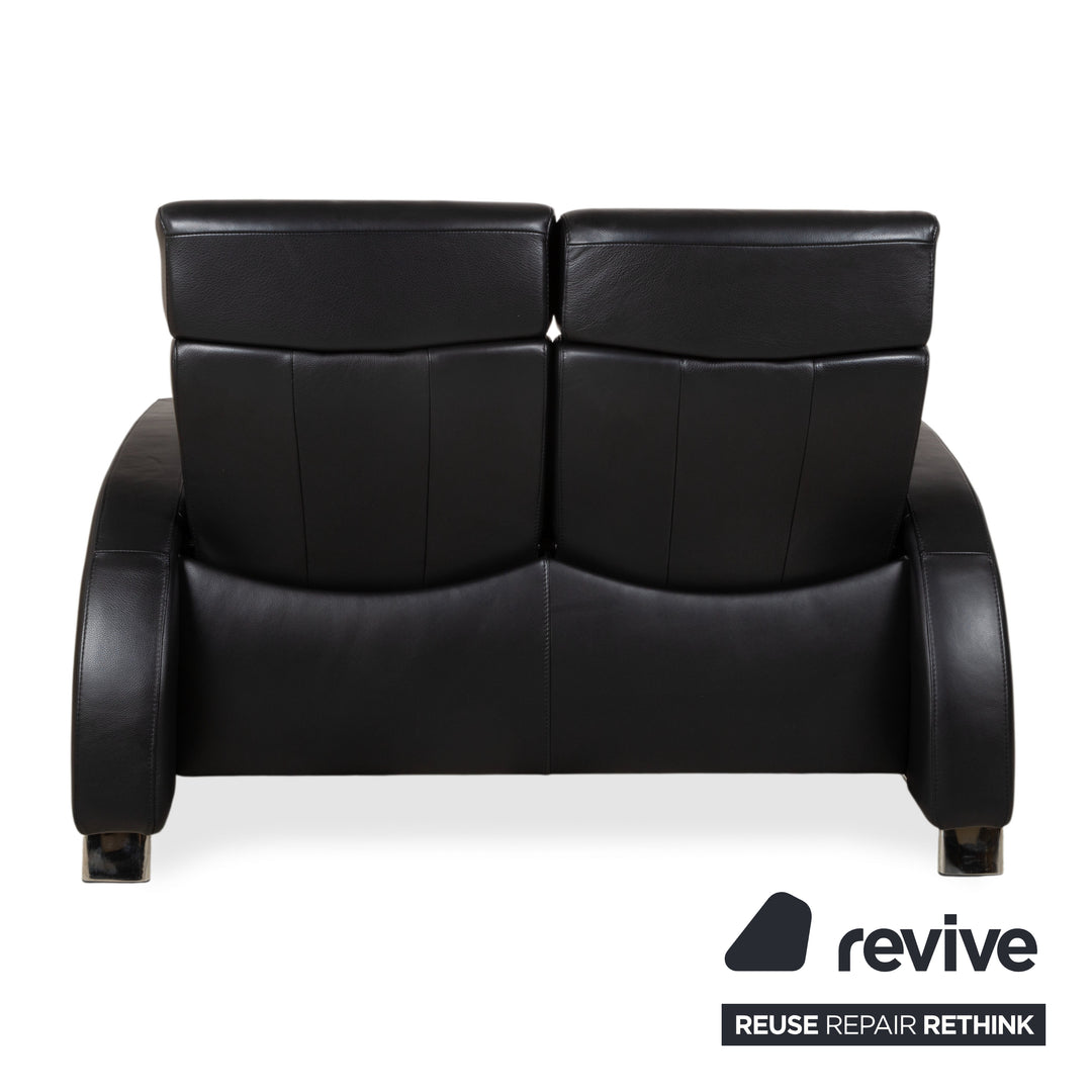 Stressless Arion Leather Two Seater Black Manual Function Sofa Couch
