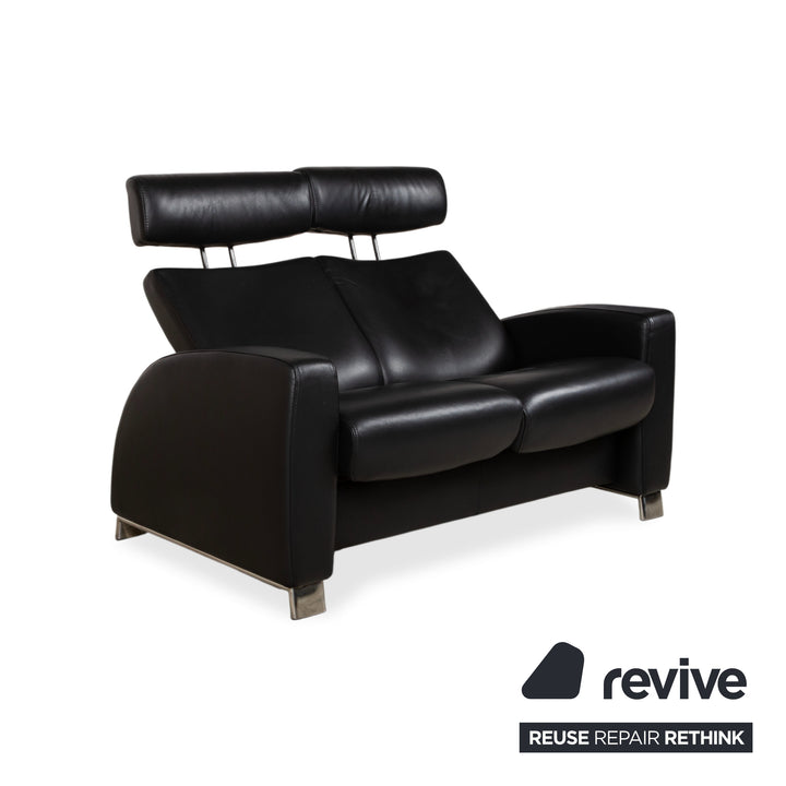 Stressless Arion Leder Zweisitzer Schwarz manuelle Funktion Sofa Couch