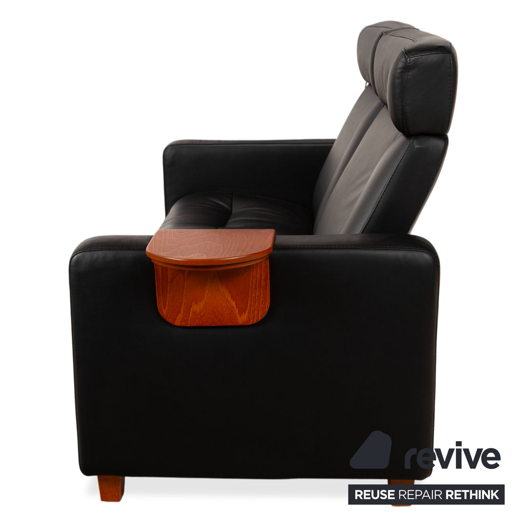 Stressless Arion Leder Zweisitzer Schwarz manuelle Funktion Sofa Couch