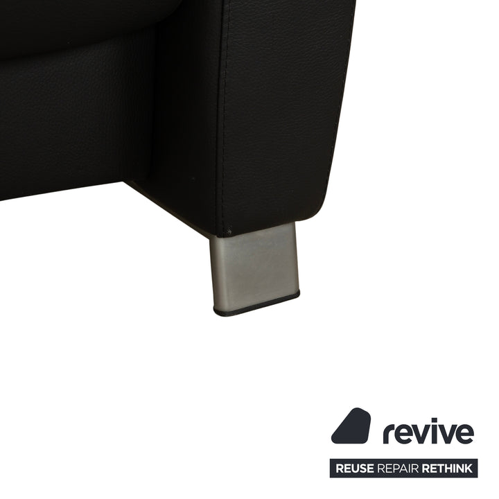 Canapé 2 places en cuir noir à fonction manuelle Stressless Arion