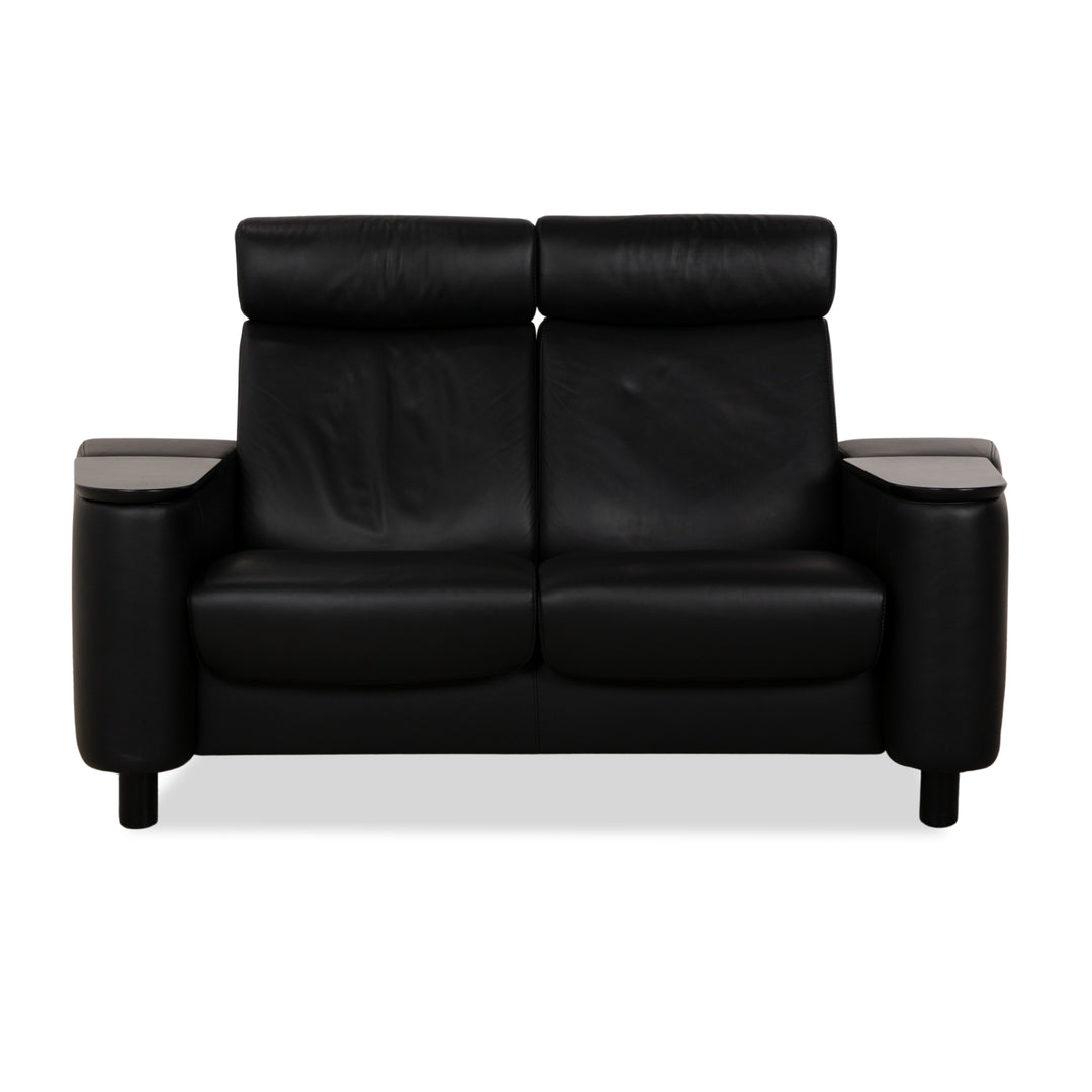 Stressless Arion Leder Zweisitzer Schwarz manuelle Funktion Sofa Couch