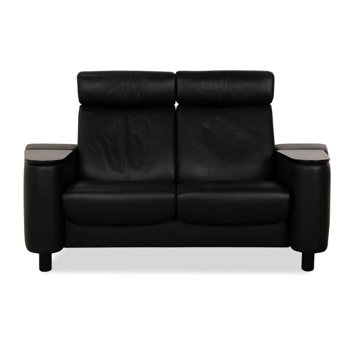 Stressless Arion Leder Zweisitzer Schwarz manuelle Funktion Sofa Couch