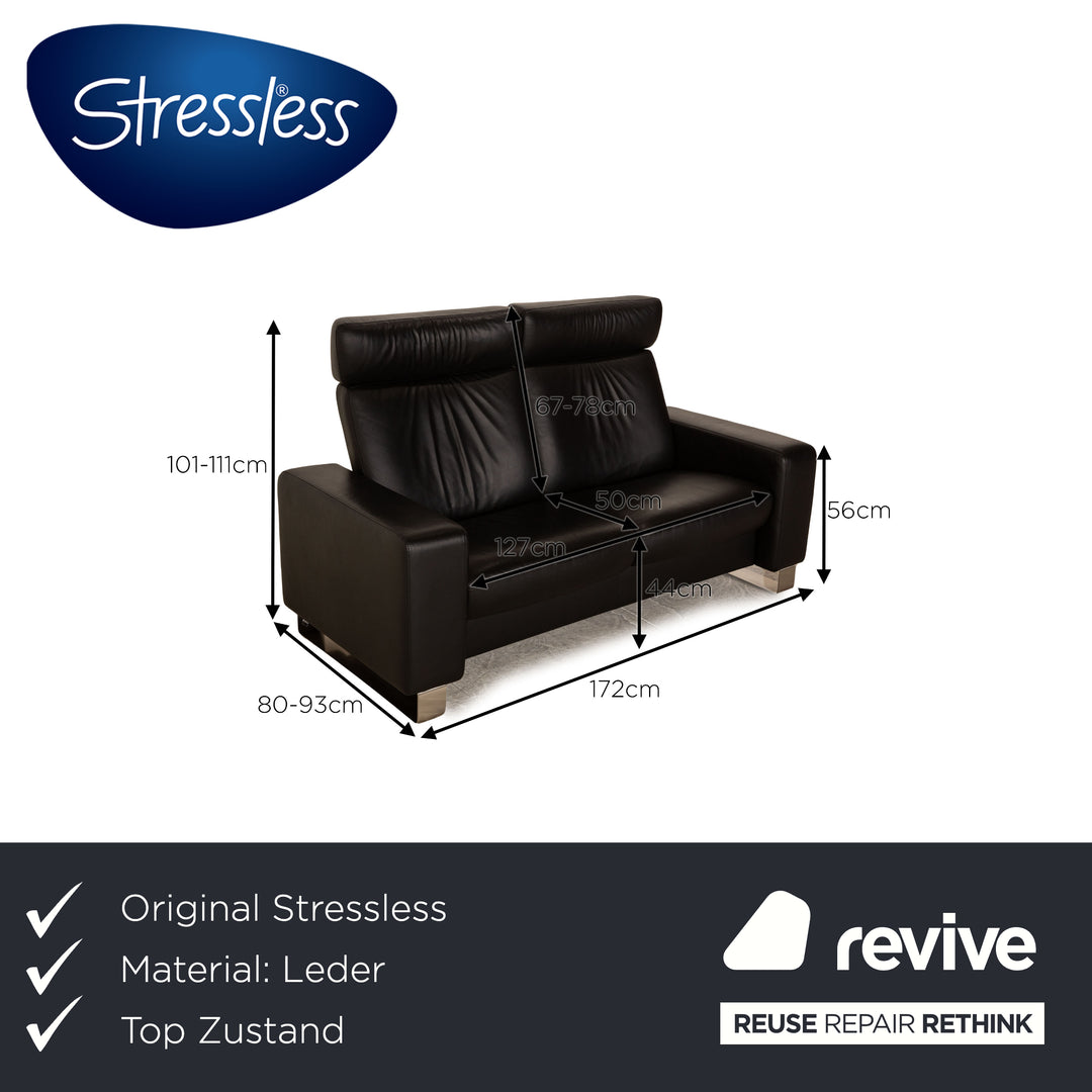 Stressless Arion Leder Zweisitzer Schwarz Sofa Couch manuelle Funktion