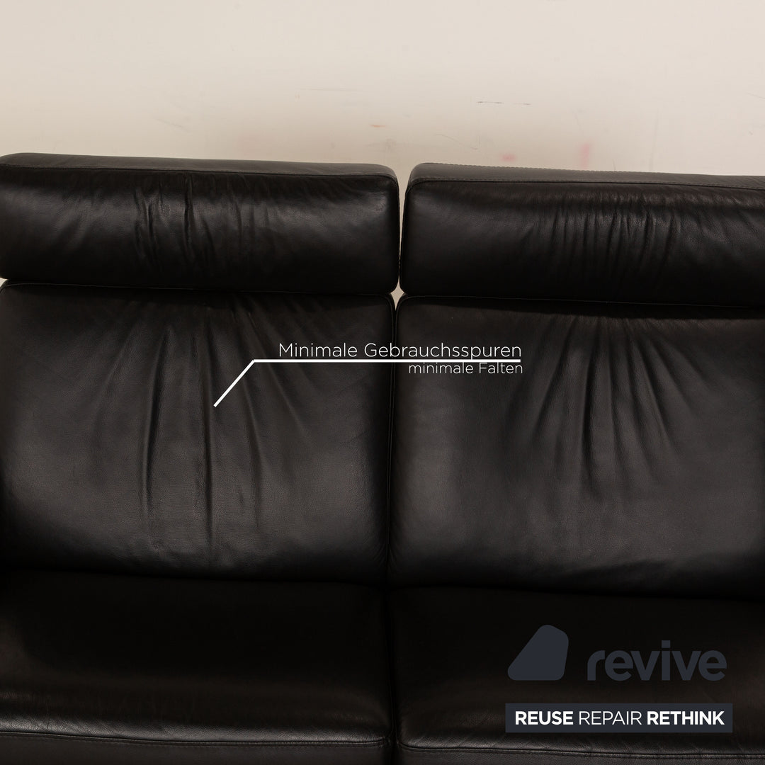 Stressless Arion Leder Zweisitzer Schwarz Sofa Couch manuelle Funktion