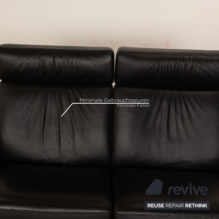Stressless Arion Leder Zweisitzer Schwarz Sofa Couch manuelle Funktion