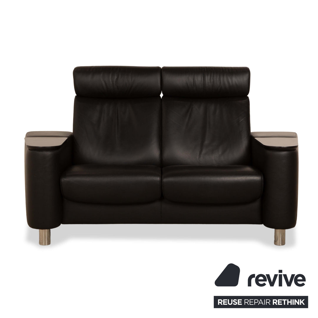 Stressless Arion Leder Zweisitzer Sofa Couch Hocker Schwarz Anthrazit manuelle Funktion