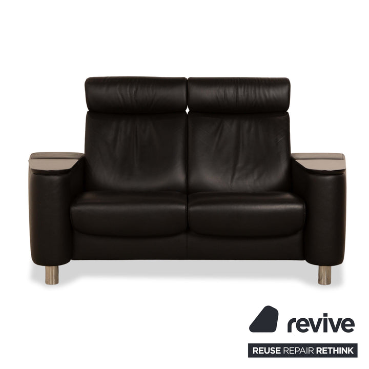 Stressless Arion Leder Zweisitzer Sofa Couch Hocker Schwarz Anthrazit manuelle Funktion