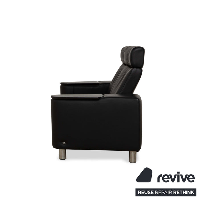 Stressless Arion Leder Zweisitzer Sofa Couch Hocker Schwarz Anthrazit manuelle Funktion