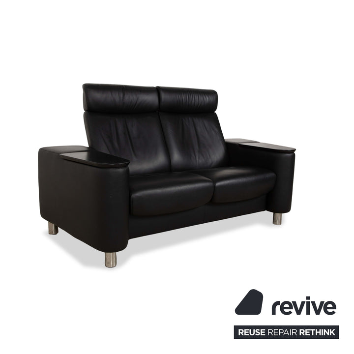 Stressless Arion Leder Zweisitzer Sofa Couch Hocker Schwarz Anthrazit manuelle Funktion