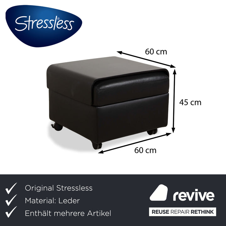 Stressless Arion Leder Zweisitzer Sofa Couch Hocker Schwarz Anthrazit manuelle Funktion