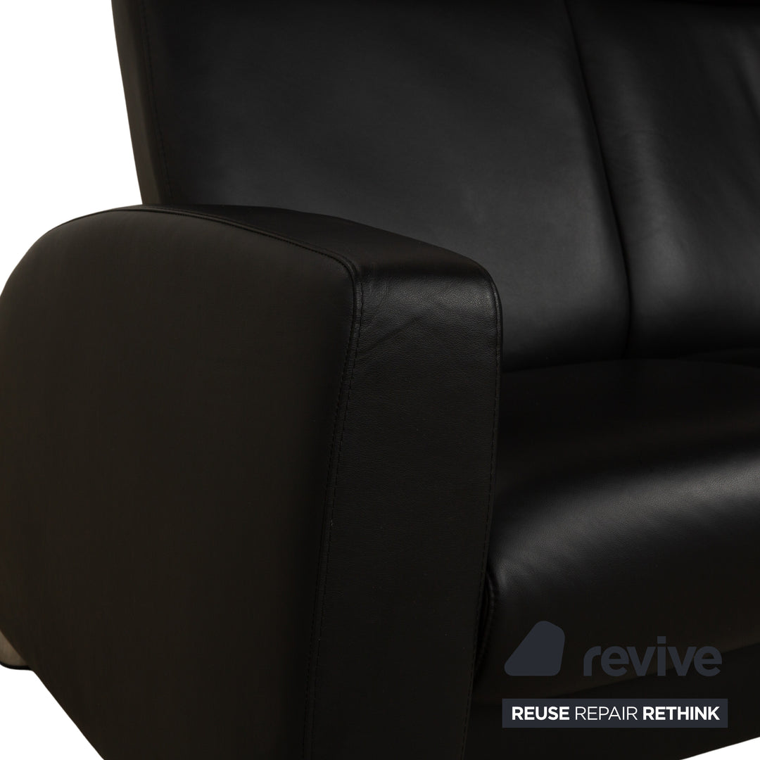 Ensemble Stressless Arion en cuir deux places et fauteuil noir à fonction manuelle