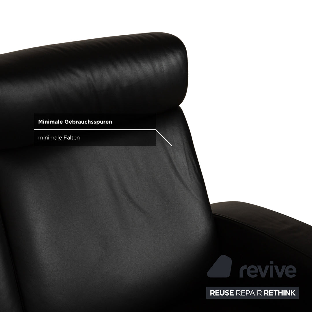 Ensemble Stressless Arion en cuir deux places et fauteuil noir à fonction manuelle