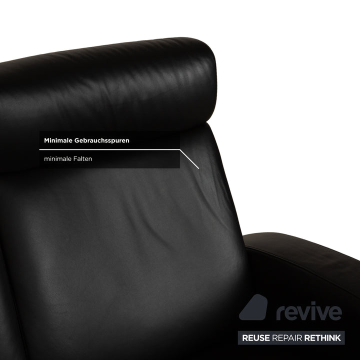 Ensemble Stressless Arion en cuir deux places et fauteuil noir à fonction manuelle