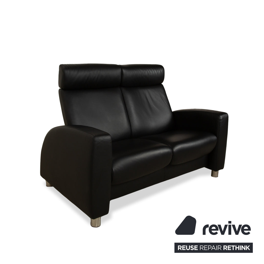 Stressless Arion Set Leder Zweisitzer und Sessel Schwarz manuelle Funktion Sofa Couch