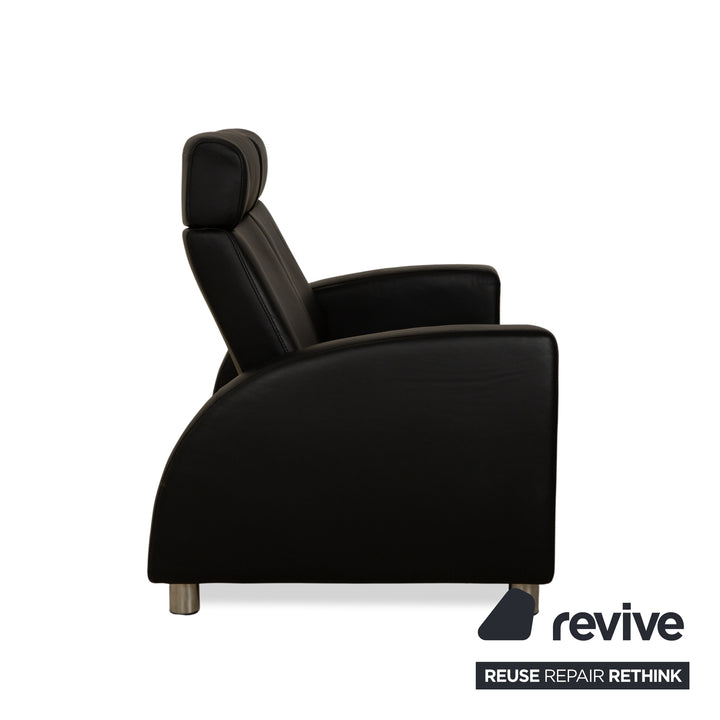 Ensemble Stressless Arion en cuir deux places et fauteuil noir à fonction manuelle