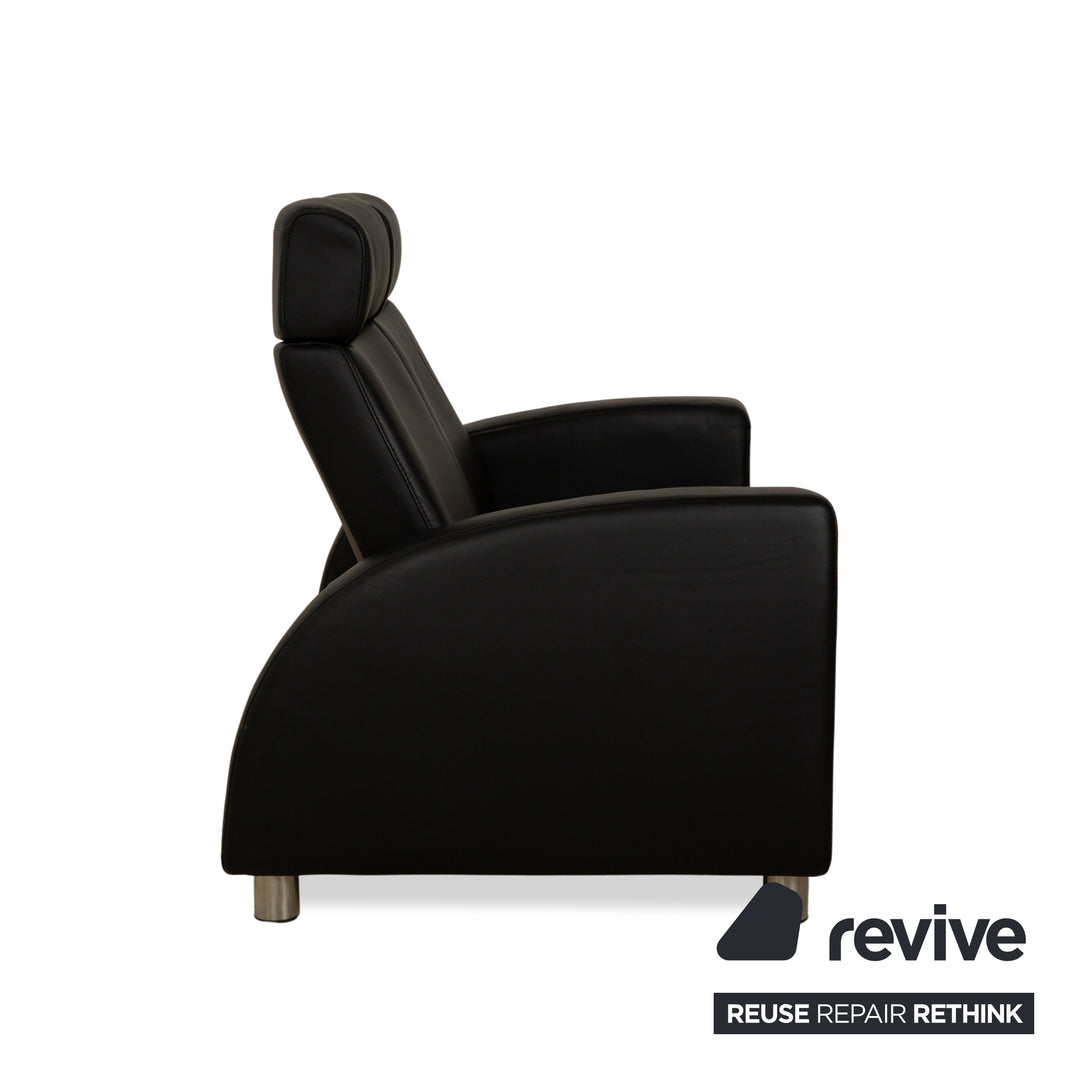 Ensemble Stressless Arion en cuir deux places et fauteuil noir à fonction manuelle