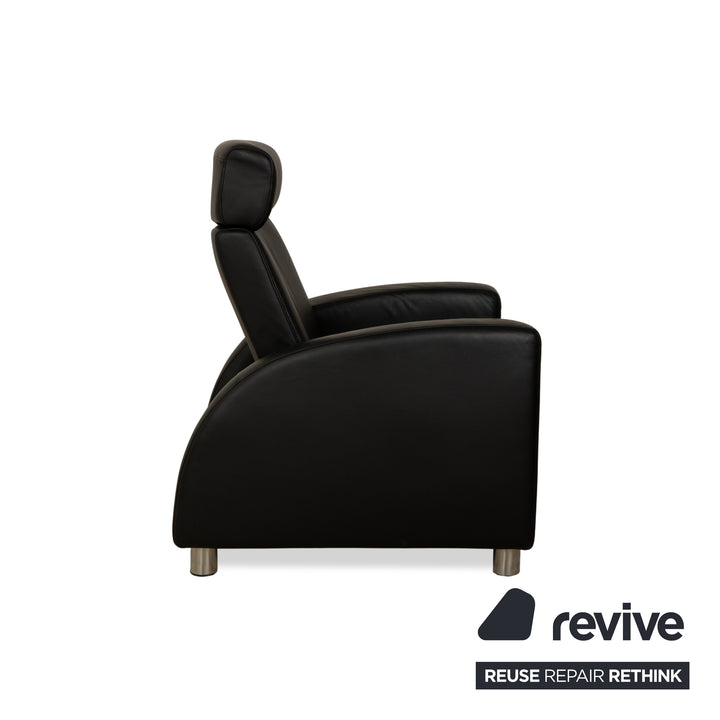 Stressless Arion Set Leder Zweisitzer und Sessel Schwarz manuelle Funktion Sofa Couch