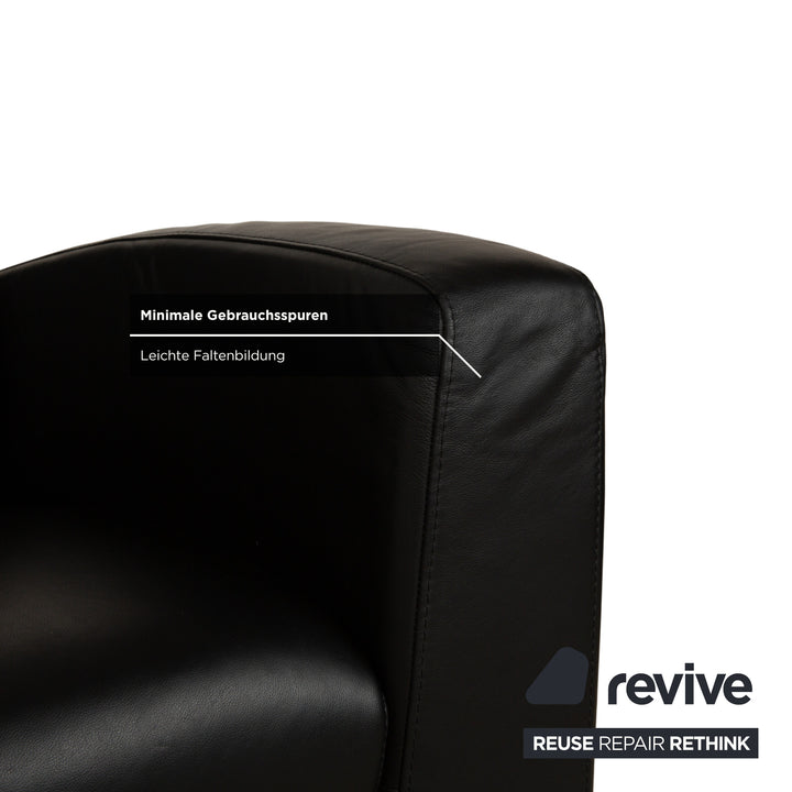Ensemble Stressless Arion en cuir deux places et fauteuil noir à fonction manuelle