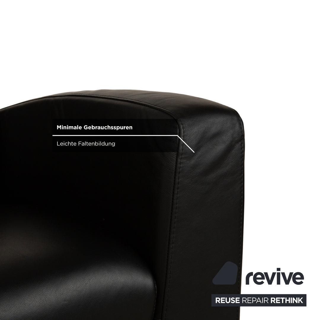 Stressless Arion Set Leder Zweisitzer und Sessel Schwarz manuelle Funktion Sofa Couch