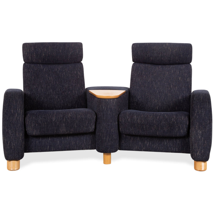 Stressless Arion Stoff Sofa Dunkelblau Zweisitzer Funktion Heimkinosofa manuelle Funktion