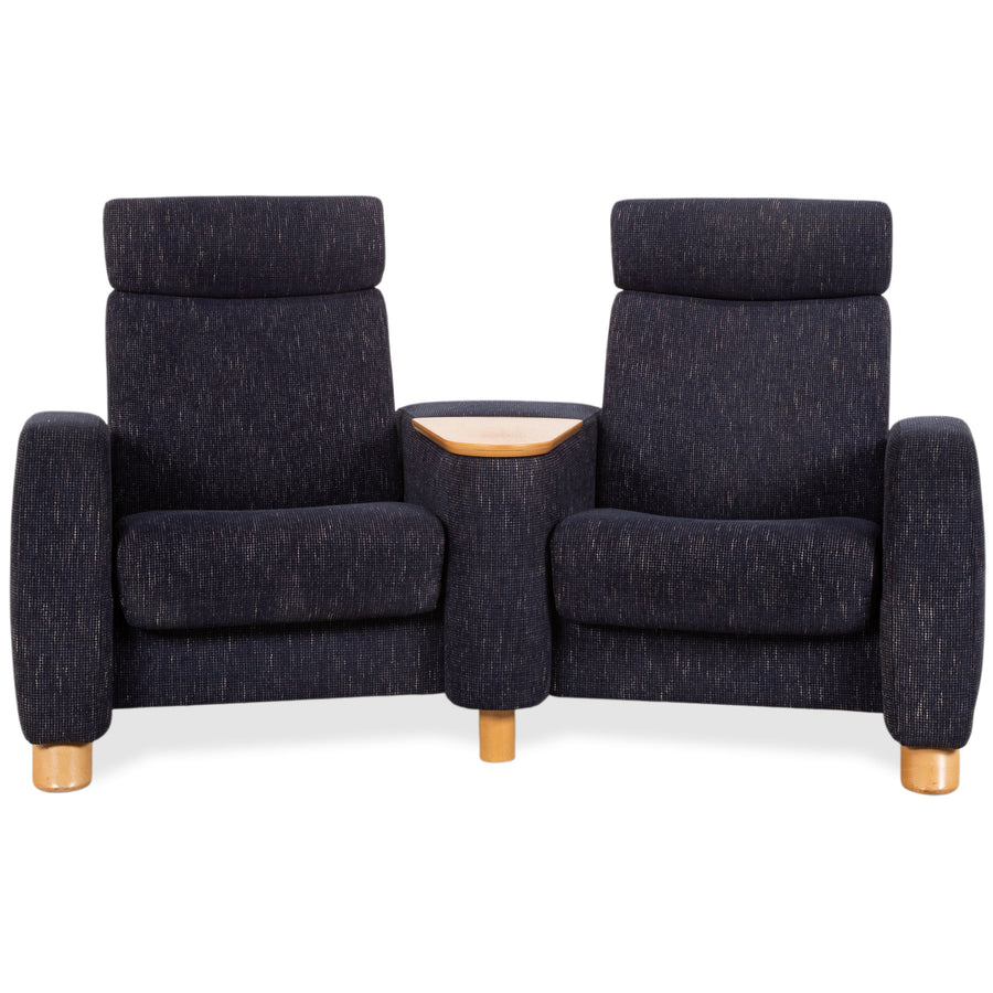 Stressless Arion Stoff Sofa Dunkelblau Zweisitzer Funktion Heimkinosofa manuelle Funktion